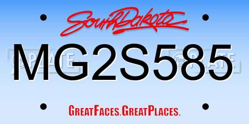 MG2S585 South Dakota License Plate