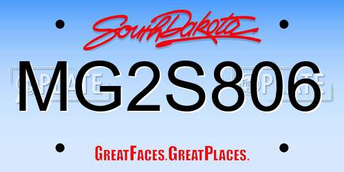 MG2S806 South Dakota License Plate