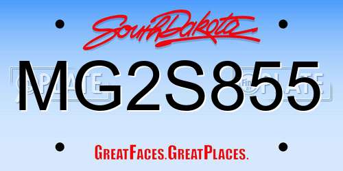 MG2S855 South Dakota License Plate