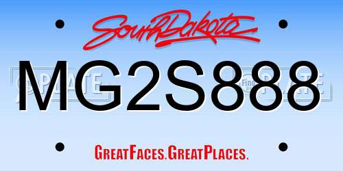 MG2S888 South Dakota License Plate
