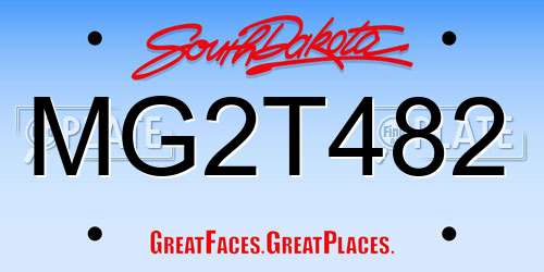 MG2T482 South Dakota License Plate
