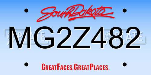 MG2Z482 South Dakota License Plate