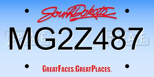 MG2Z487 South Dakota License Plate