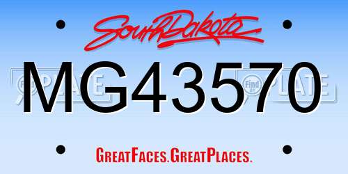 MG43570 South Dakota License Plate