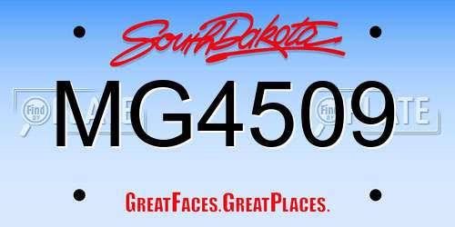 MG4509 South Dakota License Plate