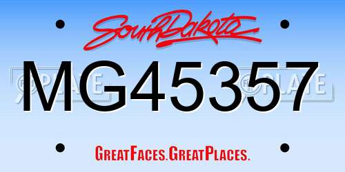 MG45357 South Dakota License Plate