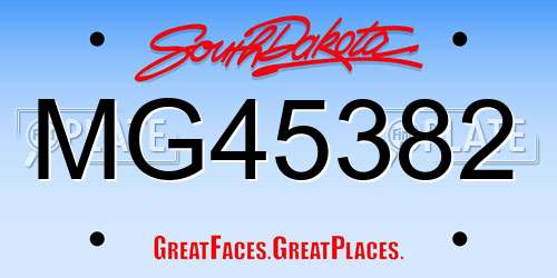 MG45382 South Dakota License Plate