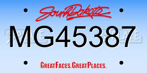 MG45387 South Dakota License Plate