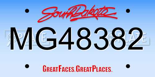 MG48382 South Dakota License Plate