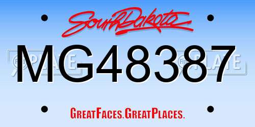 MG48387 South Dakota License Plate