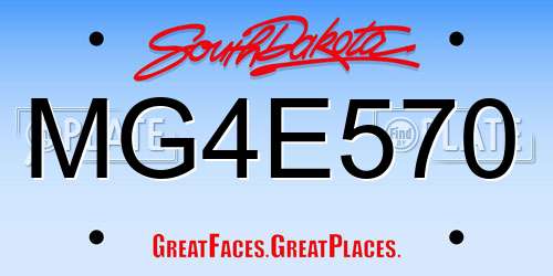 MG4E570 South Dakota License Plate