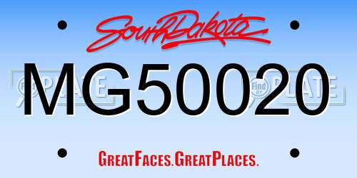 MG50020 South Dakota License Plate