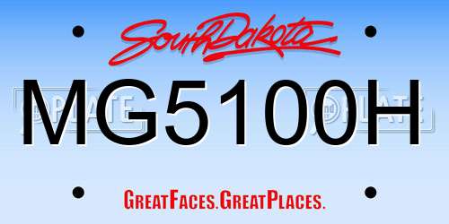 MG5100H South Dakota License Plate