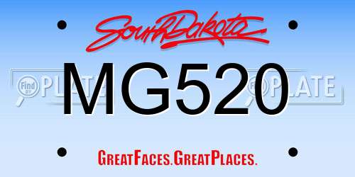 MG520 South Dakota License Plate