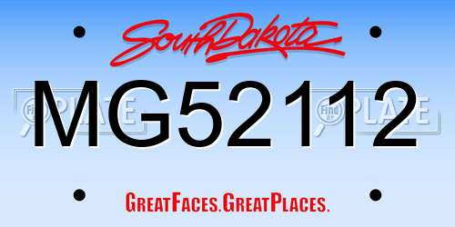 MG52112 South Dakota License Plate