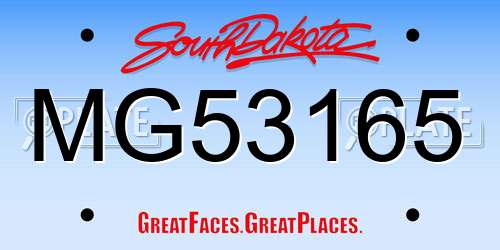 MG53165 South Dakota License Plate