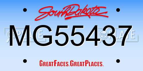 MG55437 South Dakota License Plate