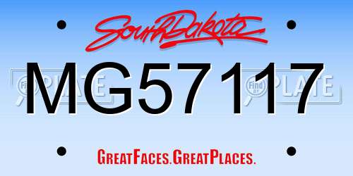 MG57117 South Dakota License Plate
