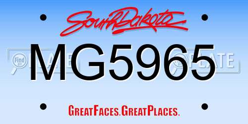 MG5965 South Dakota License Plate