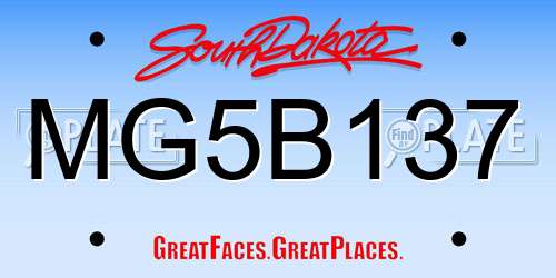 MG5B137 South Dakota License Plate