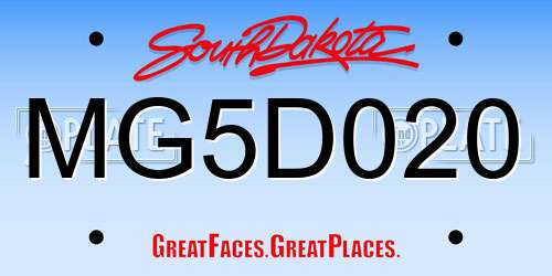 MG5D020 South Dakota License Plate