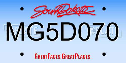 MG5D070 South Dakota License Plate
