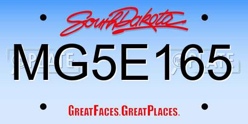 MG5E165 South Dakota License Plate