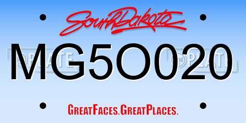 MG5O020 South Dakota License Plate