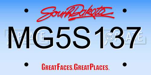 MG5S137 South Dakota License Plate