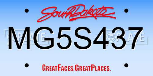 MG5S437 South Dakota License Plate