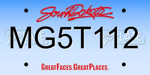 MG5T112 South Dakota License Plate