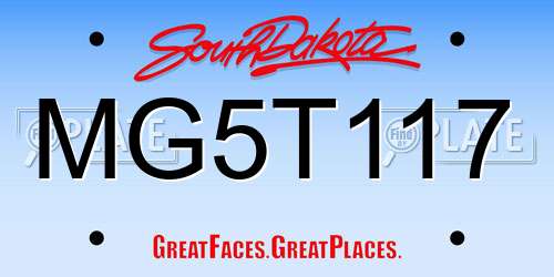 MG5T117 South Dakota License Plate