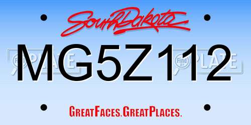 MG5Z112 South Dakota License Plate