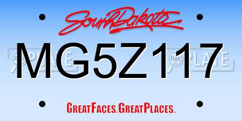 MG5Z117 South Dakota License Plate