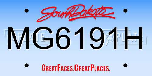 MG6191H South Dakota License Plate
