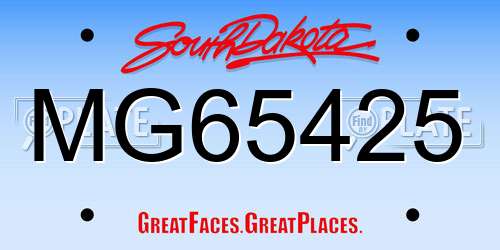 MG65425 South Dakota License Plate