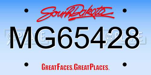 MG65428 South Dakota License Plate