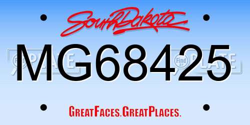 MG68425 South Dakota License Plate