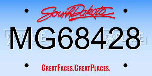 MG68428 South Dakota License Plate