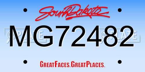 MG72482 South Dakota License Plate