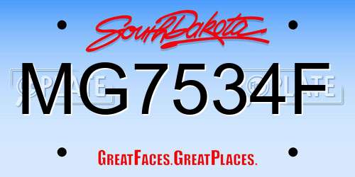 MG7534F South Dakota License Plate