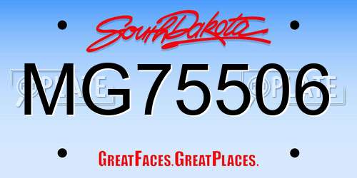MG75506 South Dakota License Plate