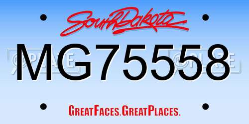 MG75558 South Dakota License Plate