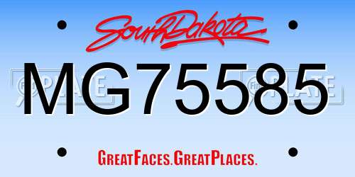 MG75585 South Dakota License Plate