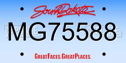 MG75588 South Dakota License Plate