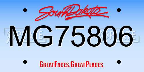 MG75806 South Dakota License Plate