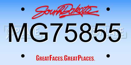 MG75855 South Dakota License Plate
