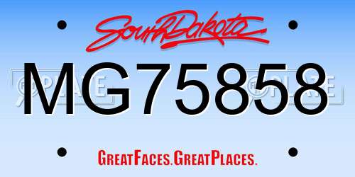 MG75858 South Dakota License Plate