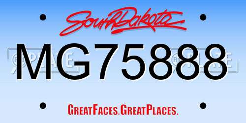 MG75888 South Dakota License Plate