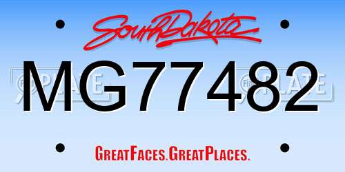 MG77482 South Dakota License Plate